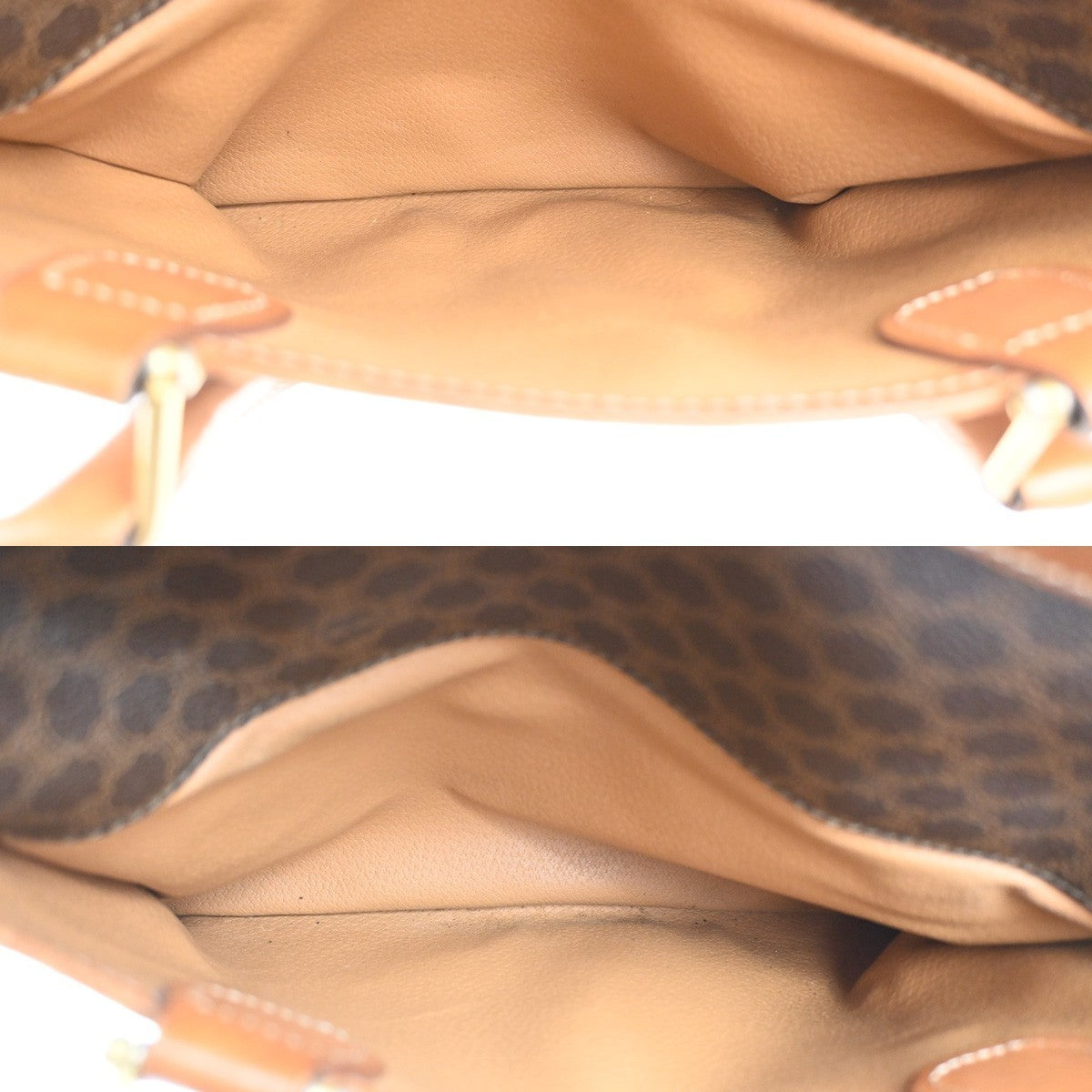 CELINE Logo Macadam Pattern Shoulder Hand Bag PVC Leather Brown Italy 61MA405
