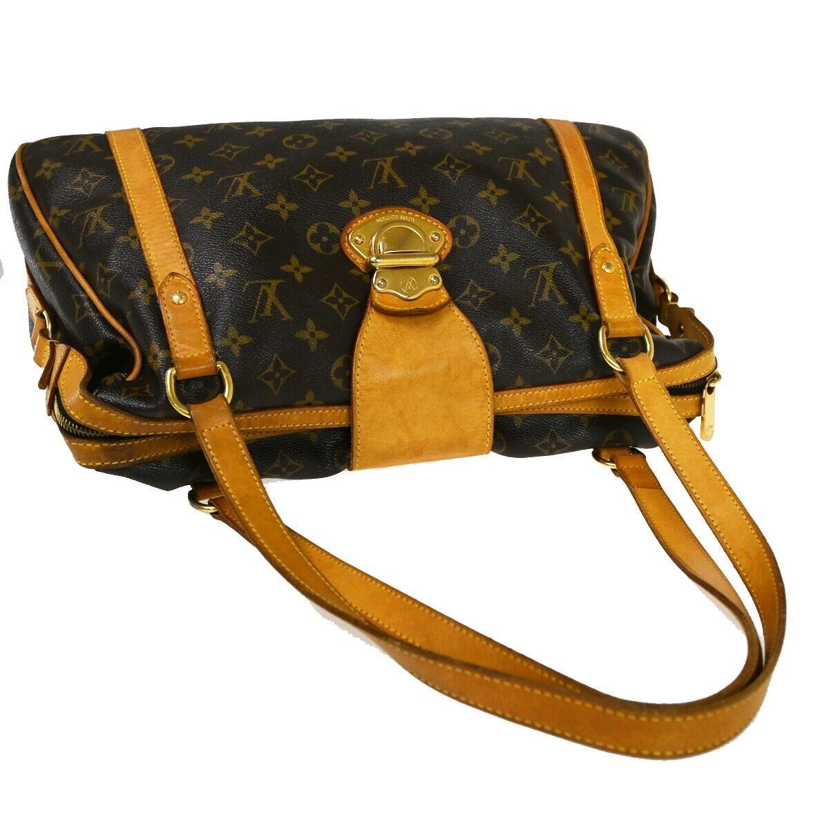 LOUIS VUITTON LV Stresa PM Shoulder Bag Monogram Leather Brown M51186 72SH676