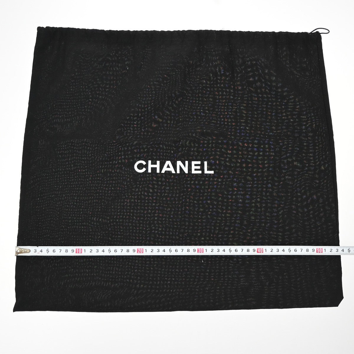CHANEL Logo 10 Set Drawstring Dust Bag Canvas Cotton Flannel BK WE 60EF976