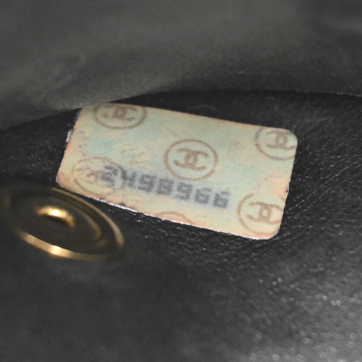 CHANEL CC Logo chain Matelasse Bifold Wallet Purse Leather Black France 79RF104