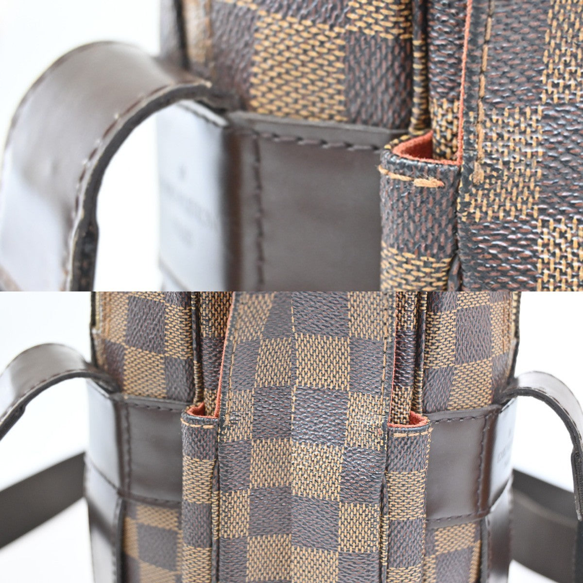 LOUIS VUITTON Naviglio Shoulder Bag Damier Ebene Leather Brown N45255 76YJ038