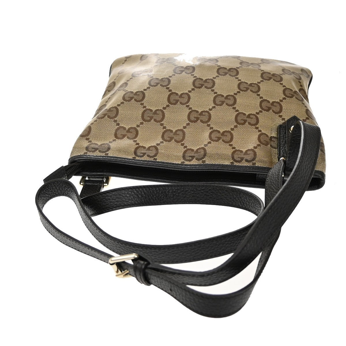 GUCCI Logo GG Pattern Crossbody Shoulder Bag Coating Canvas Leather BN 80KB482