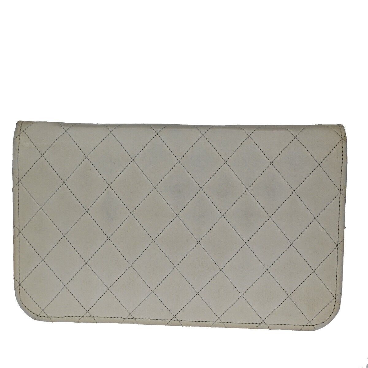 CHANEL CC Full Flap Matelasse 23 Chain Shoulder Bag Leather White GHW 25SH072