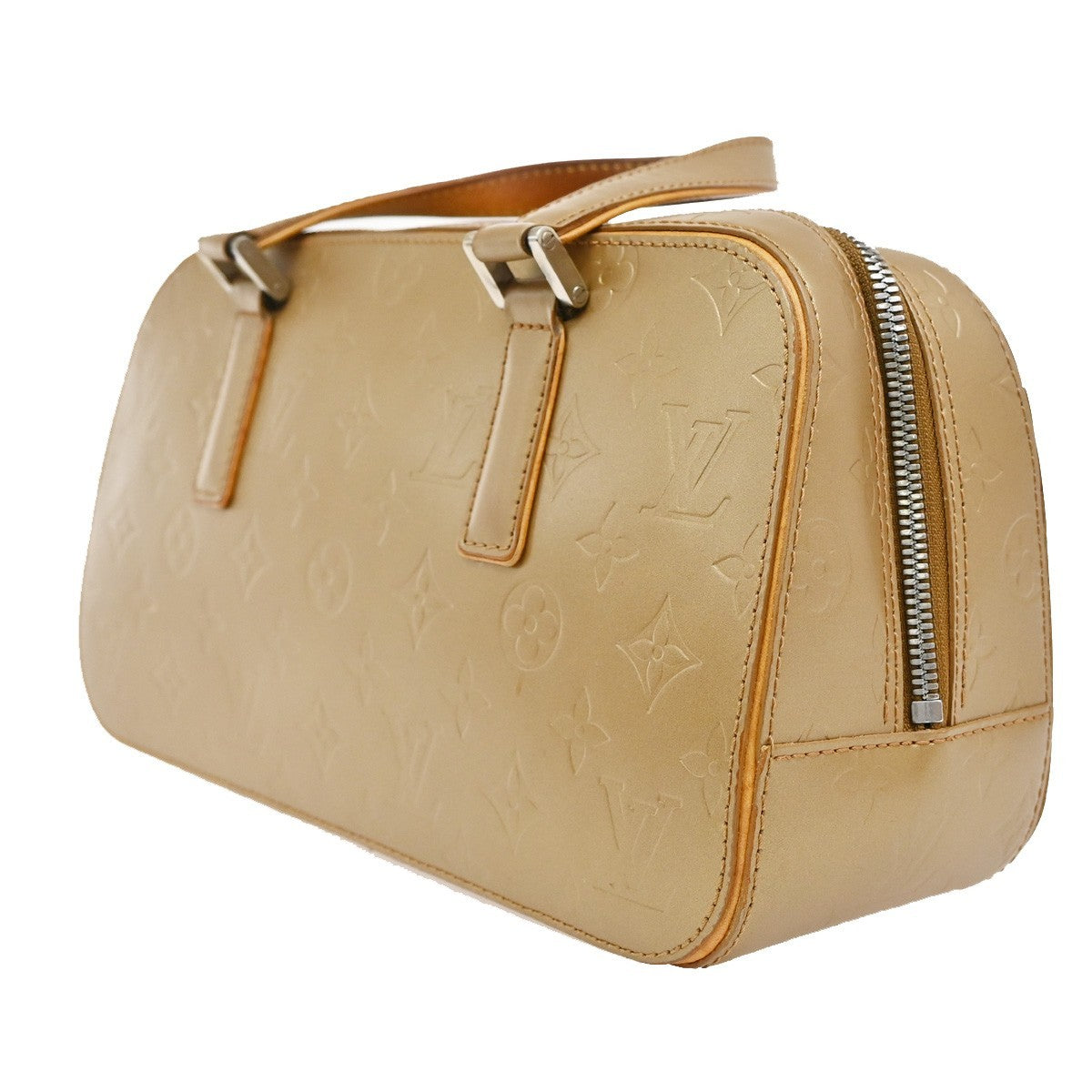 LOUIS VUITTON  Shelton MM Hand Bag Monogram Mat Leather Gold M55177 34TA037
