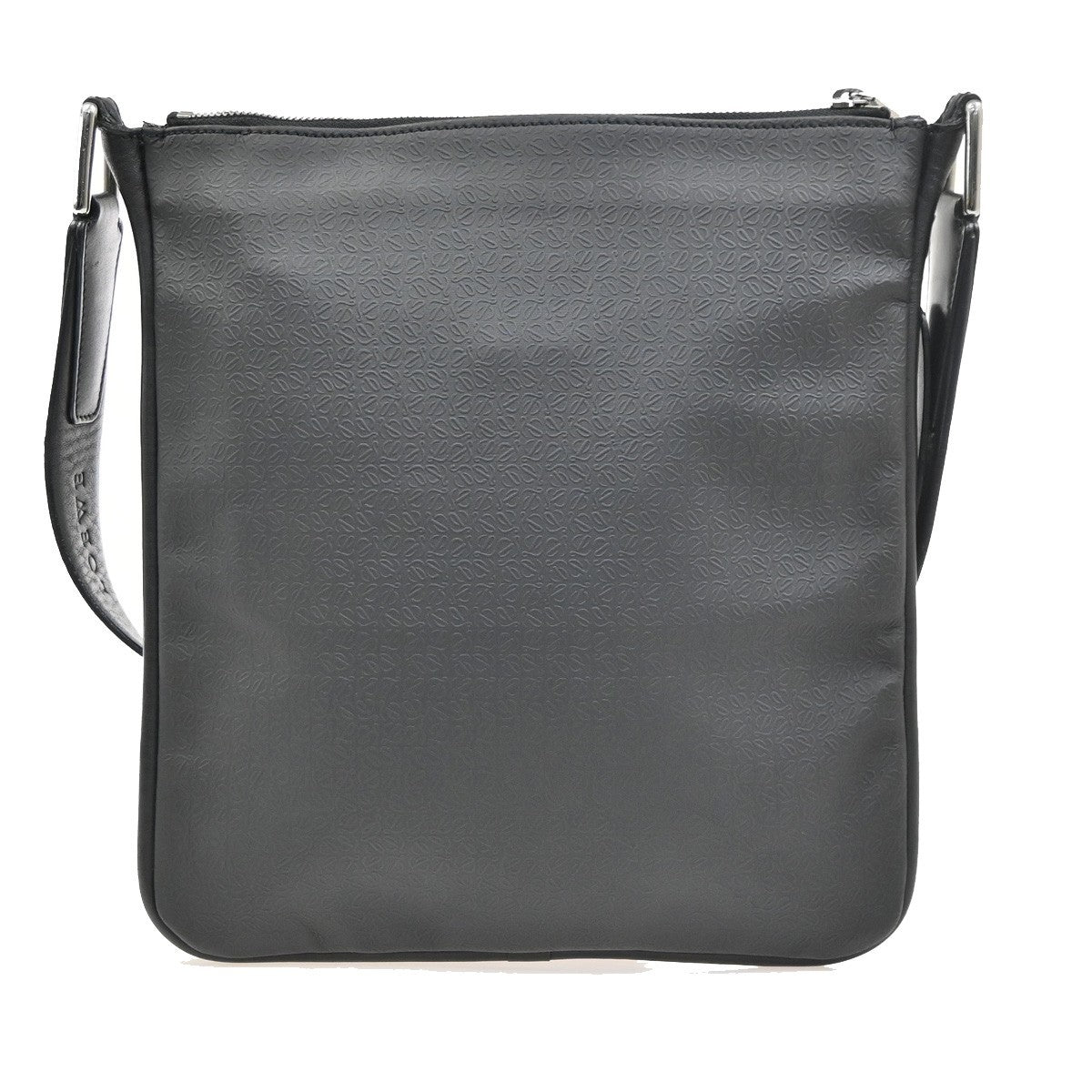 LOEWE Logo Repeat Anagram Shoulder Bag PVC Leather Black SHW Spain 32MA691