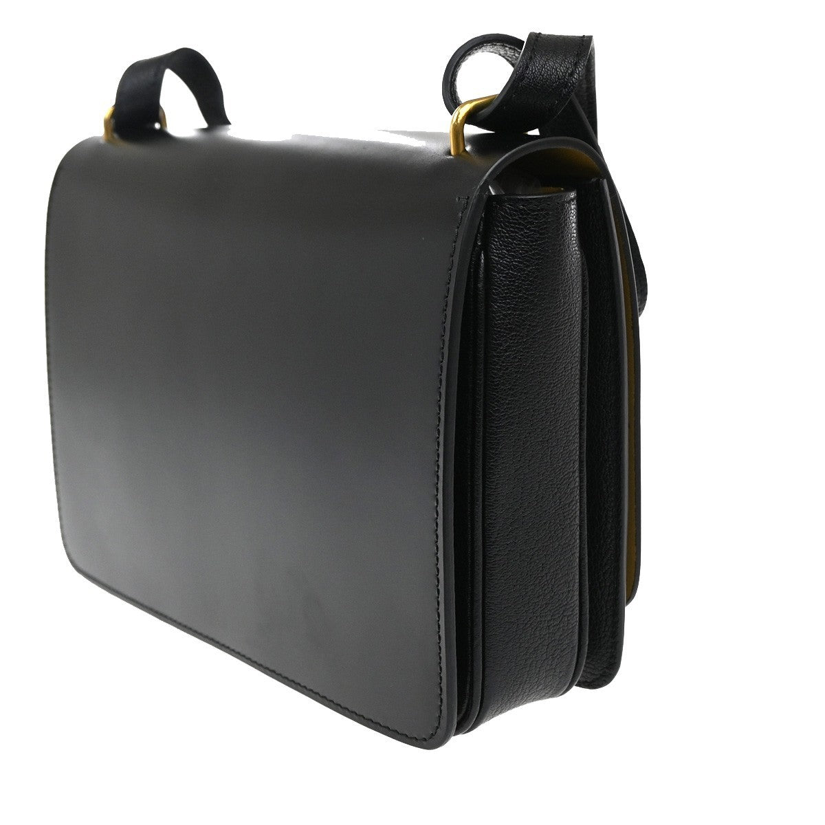 BURBERRY D Ring Logo Shoulder Crossbody Bag Leather Black GHW Italy 82RL720