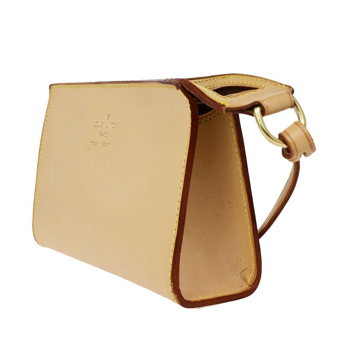 LOUIS VUITTON Logo Cabas Ambre  Pouch Bag Nomade Leather Beige Spain 04SJ427