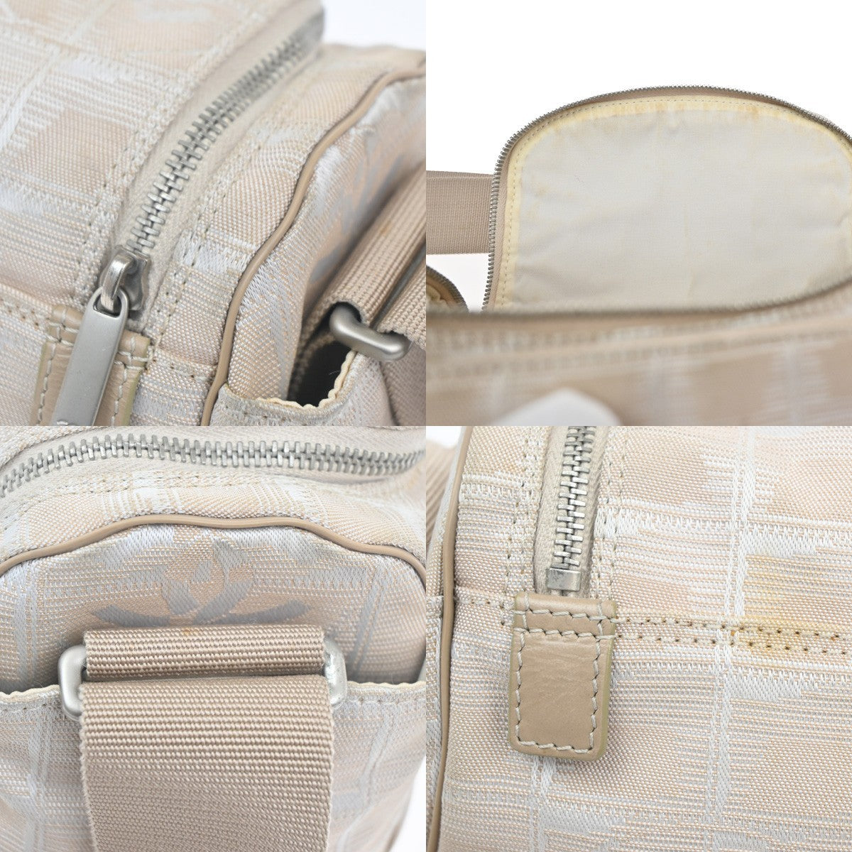 CHANEL CC New Travel Line Shoulder Bag Jacquard Canvas Leather BE SHW 62MA443