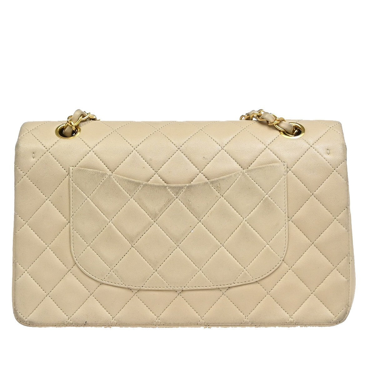 CHANEL Matelasse 25 Double Flap Chain Shoulder Bag Leather BE Vintage 373RF341