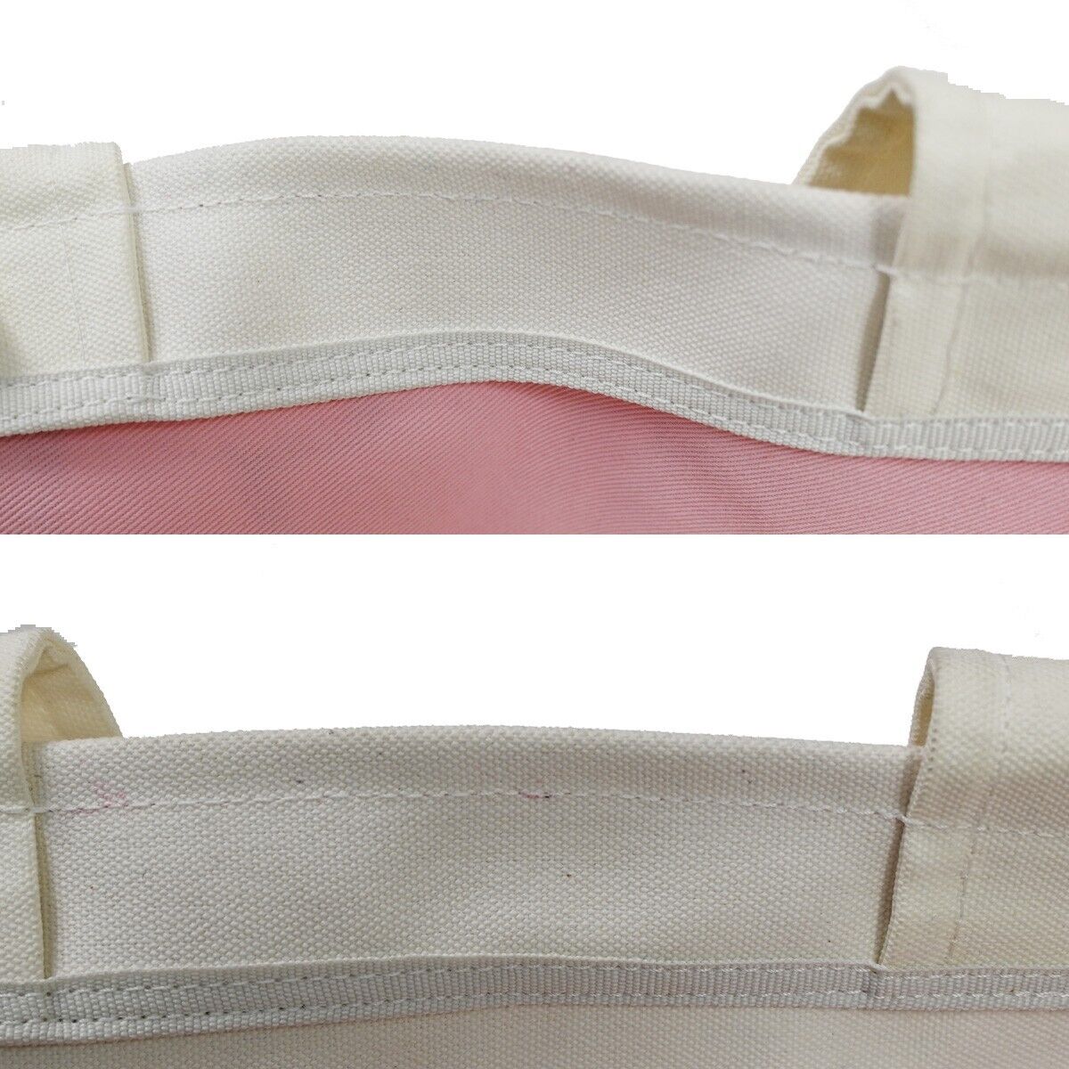 CHANEL CC Logo Shoulder Tote Bag Canvas Leather White Made In Italy 89SH051