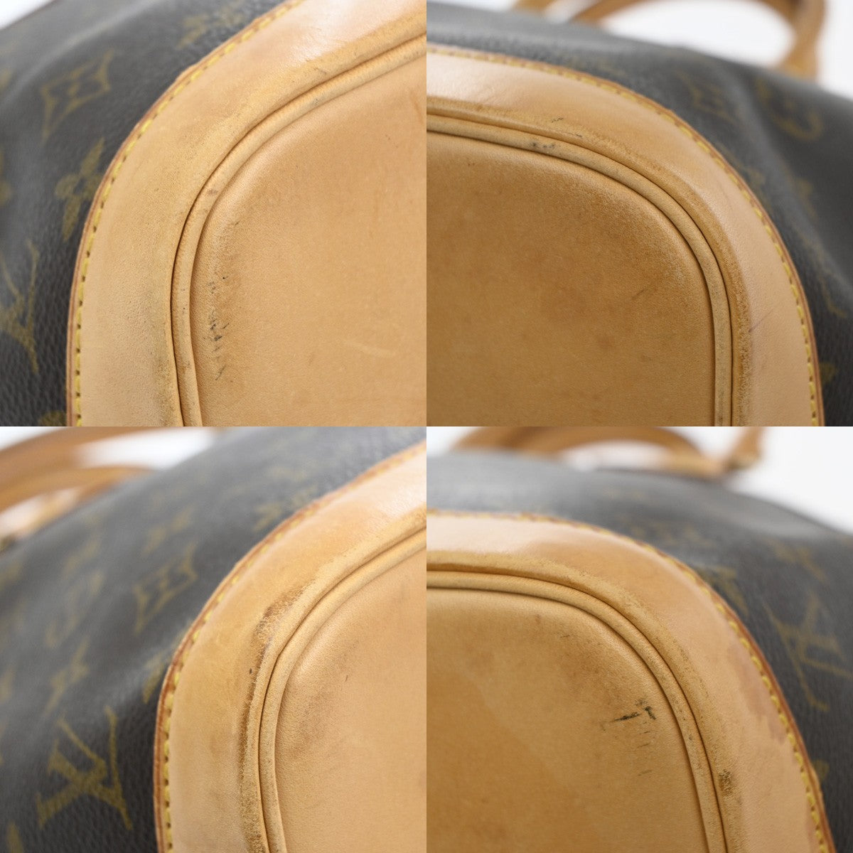 LOUIS VUITTON LV Logo Alma Hand Bag Monogram Leather Brown France M51130 17MA583