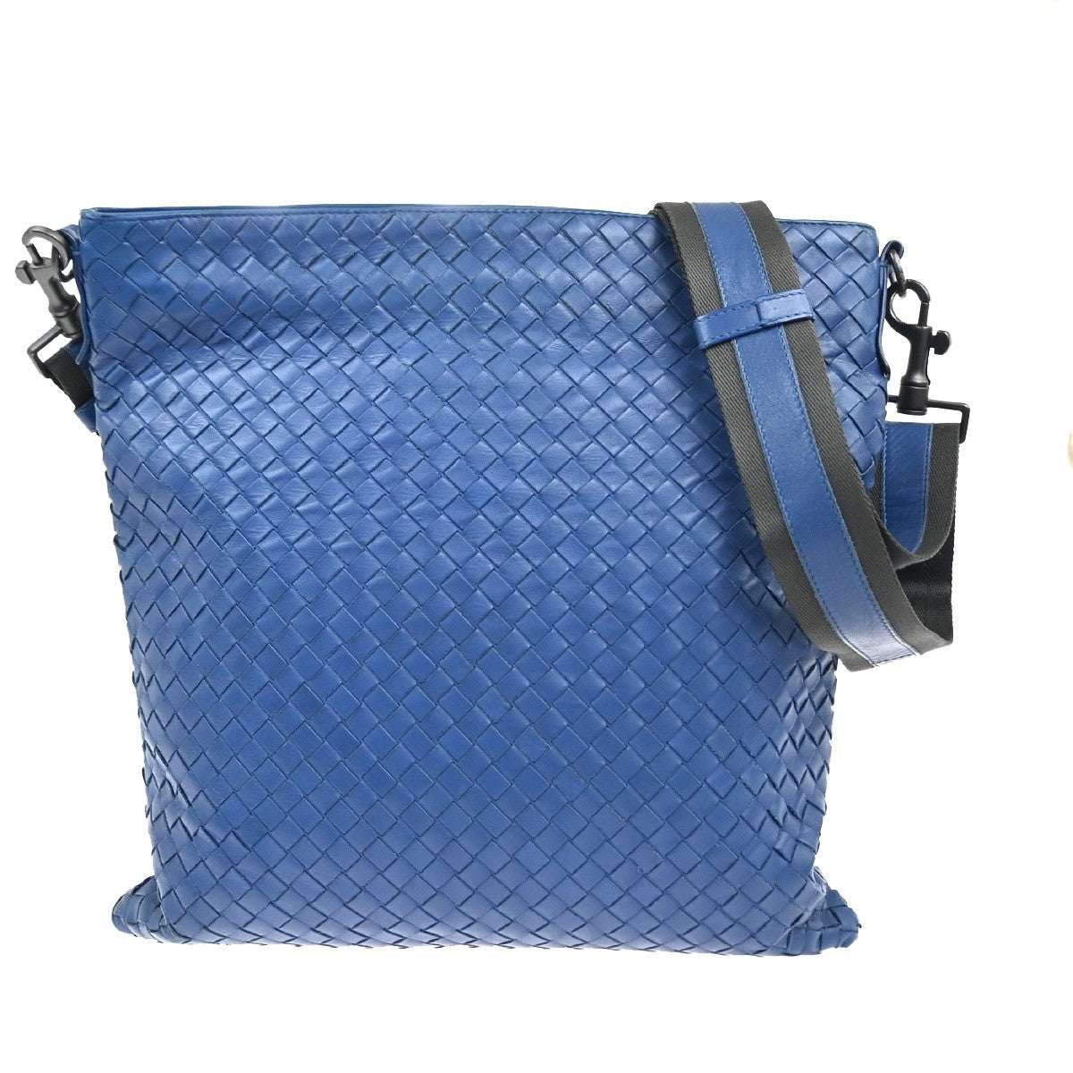 BOTTEGA VENETA Intrecciato Logo Shoulder Crossbody Bag Leather Blue 99MA221