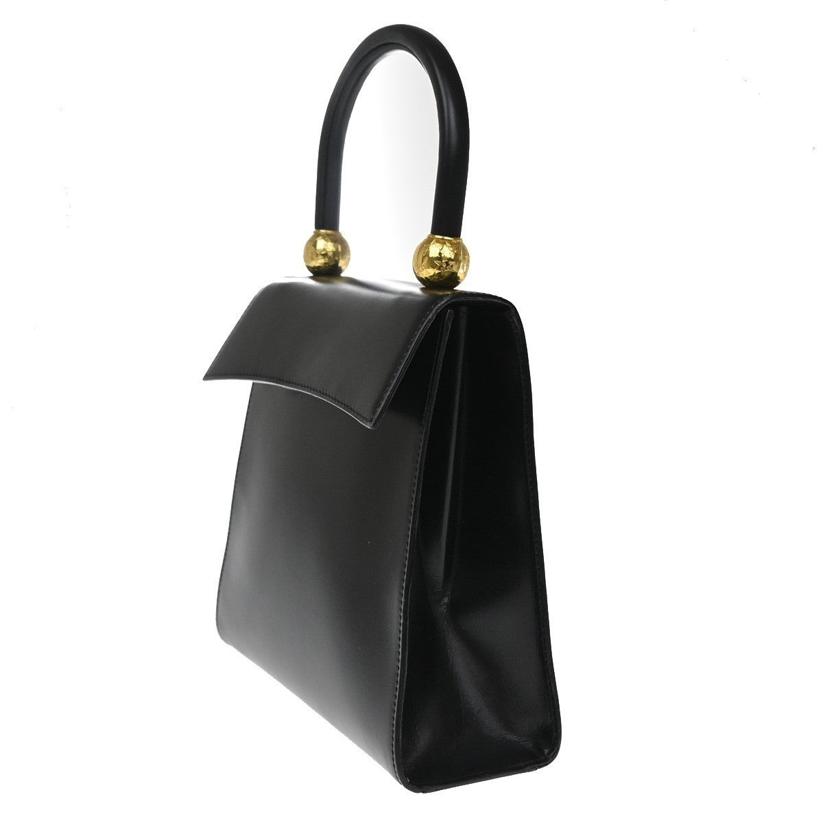 CELINE Logo Star Ball Top Handle Shoulder Hand Bag Leather BK GHW Italy 87YJ093