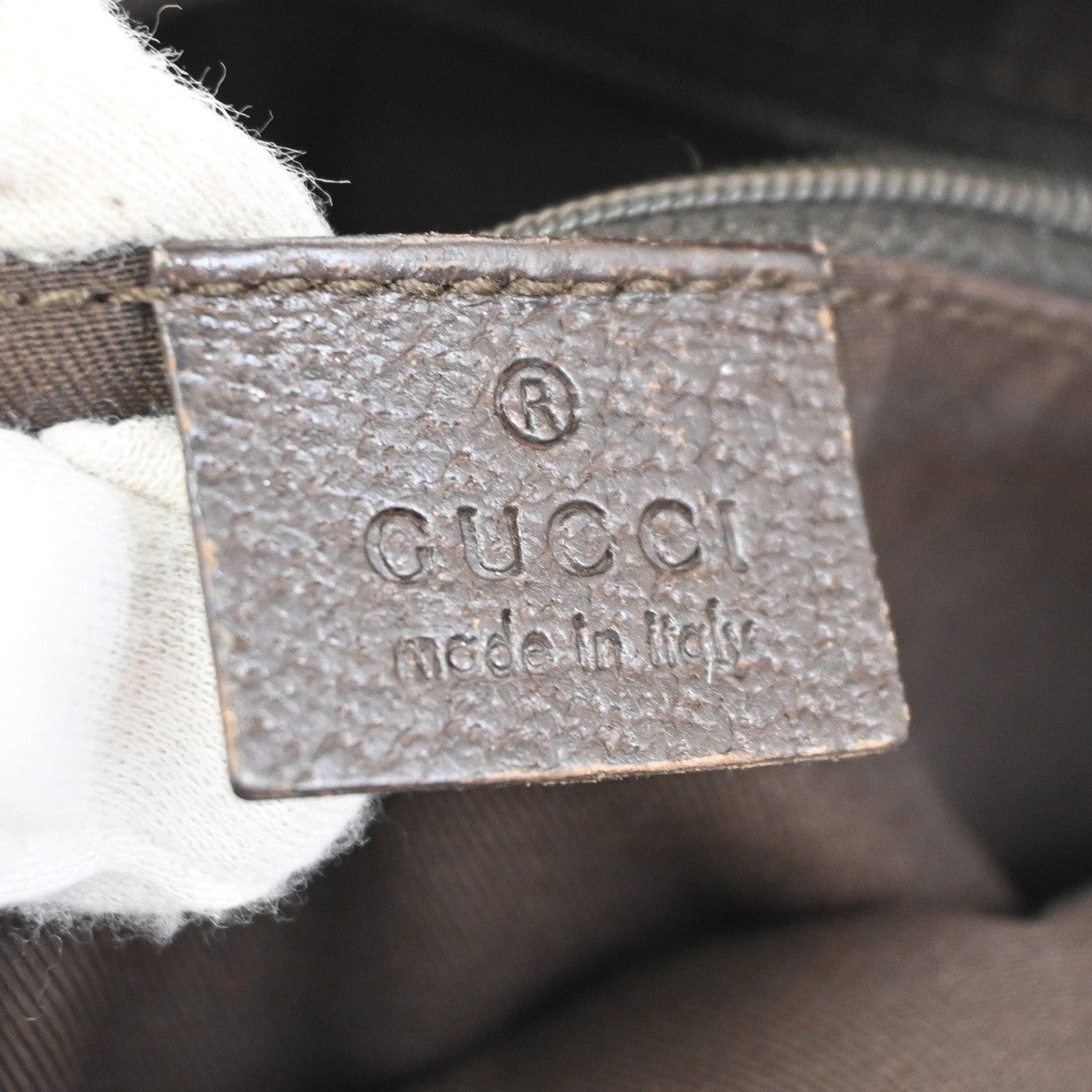 GUCCI Logo Abbey GG Pattern Shoulder Bag Canvas Leather Brown GHW Italy 05KC590