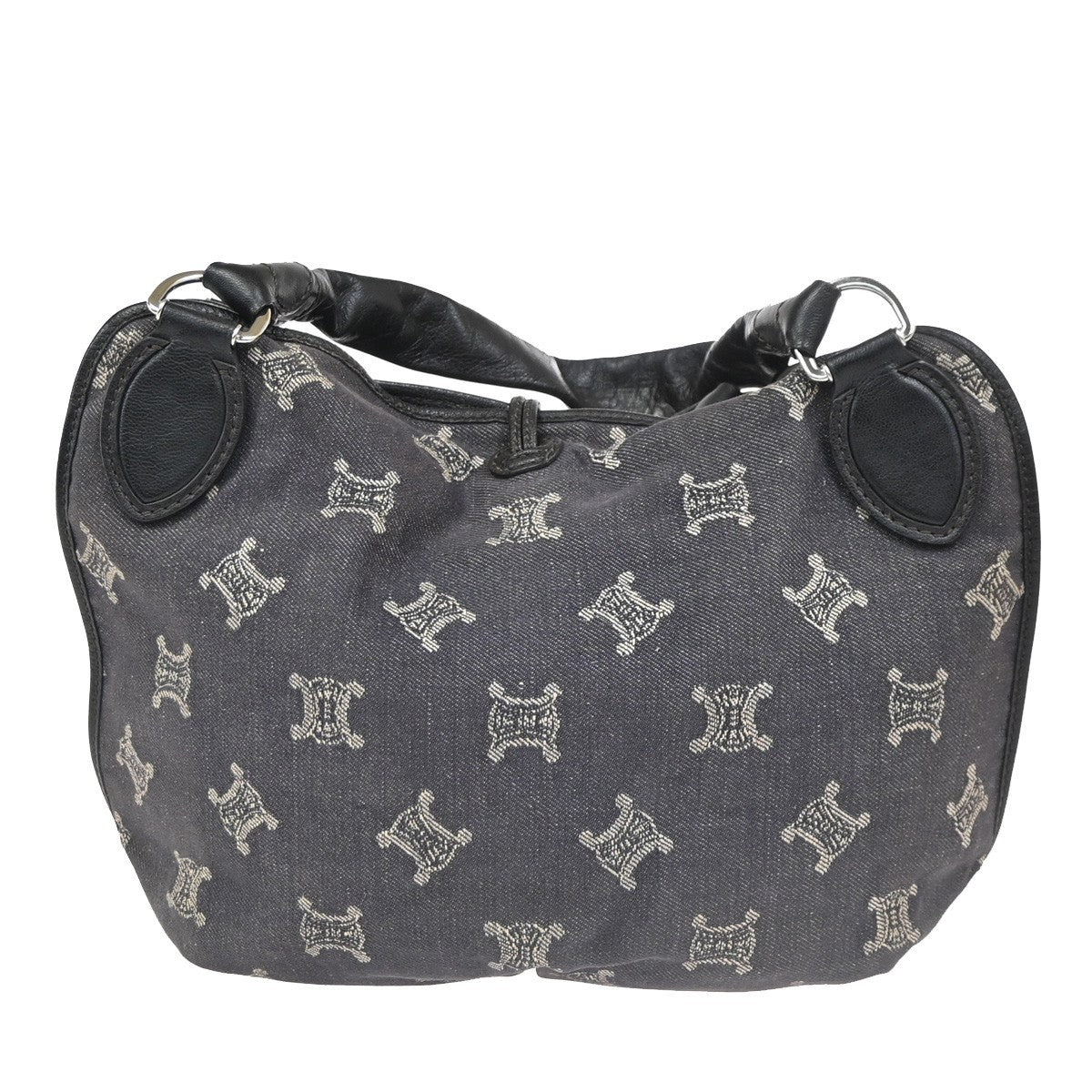 CELINE Logo Bittersweet Macadam Shoulder Bag Denim Leather BN BK SHW 87KC749