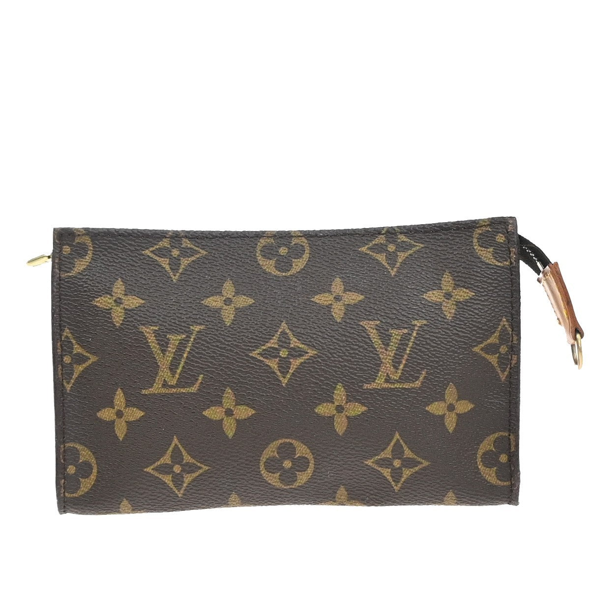 LOUIS VUITTON Logo BUCKET PM Pouch Bag Monogram Leather Brown France 60KP599