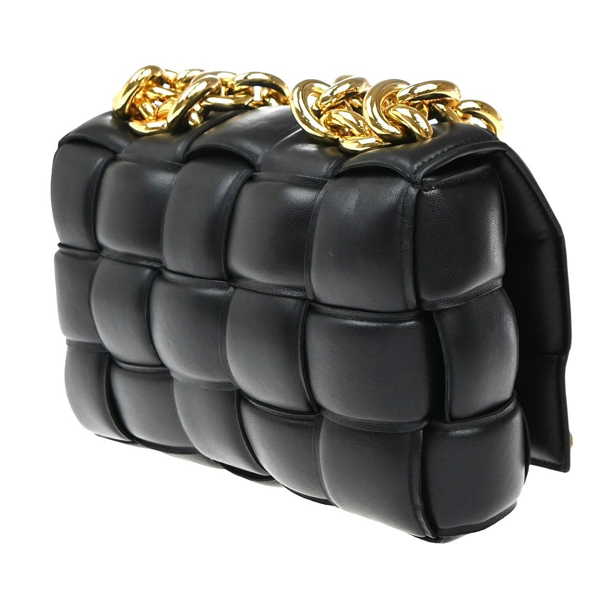 BOTTEGA VENETA Intrecciato Cassette 2Way Shoulder Bag Leather Black 684RP092