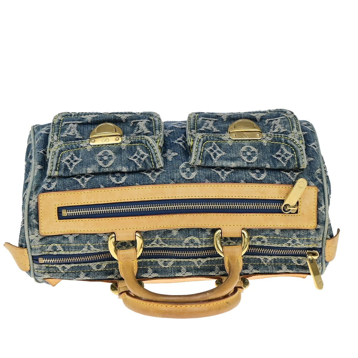 LOUIS VUITTON Neo Speedy Hand Bag Monogram Denim Leather Blue M95019 635RL005