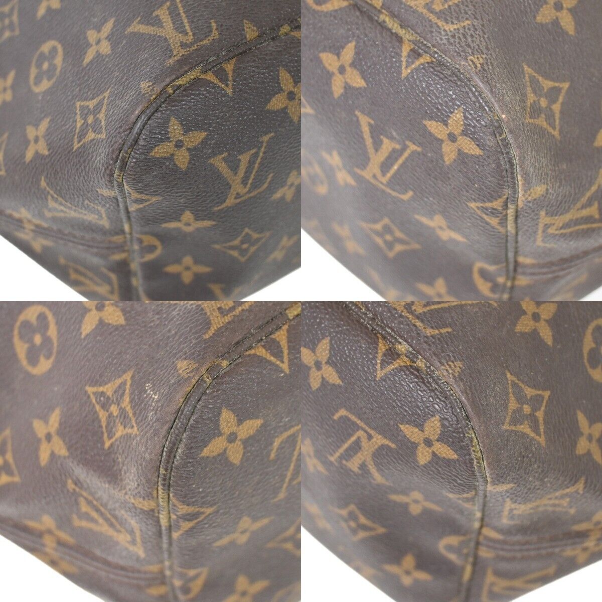 LOUIS VUITTON Neverfull MM Shoulder Tote Bag Monogram Leather BN M40156 99HB690