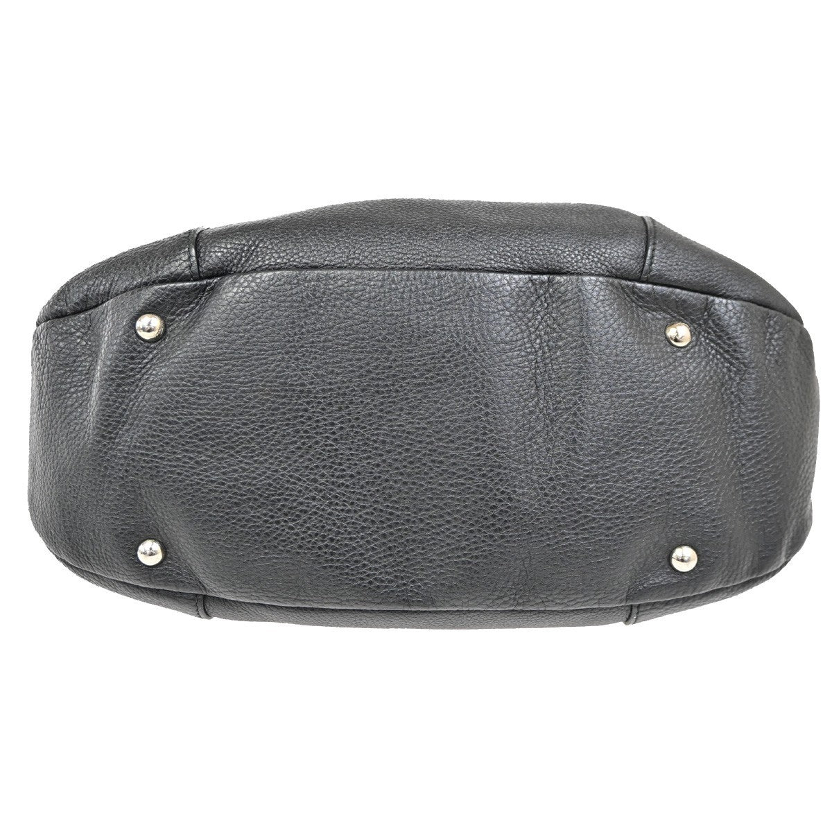 SALVATORE FERRAGAMO Logo Gancini Shoulder Hand Bag Leather Black 30TA292
