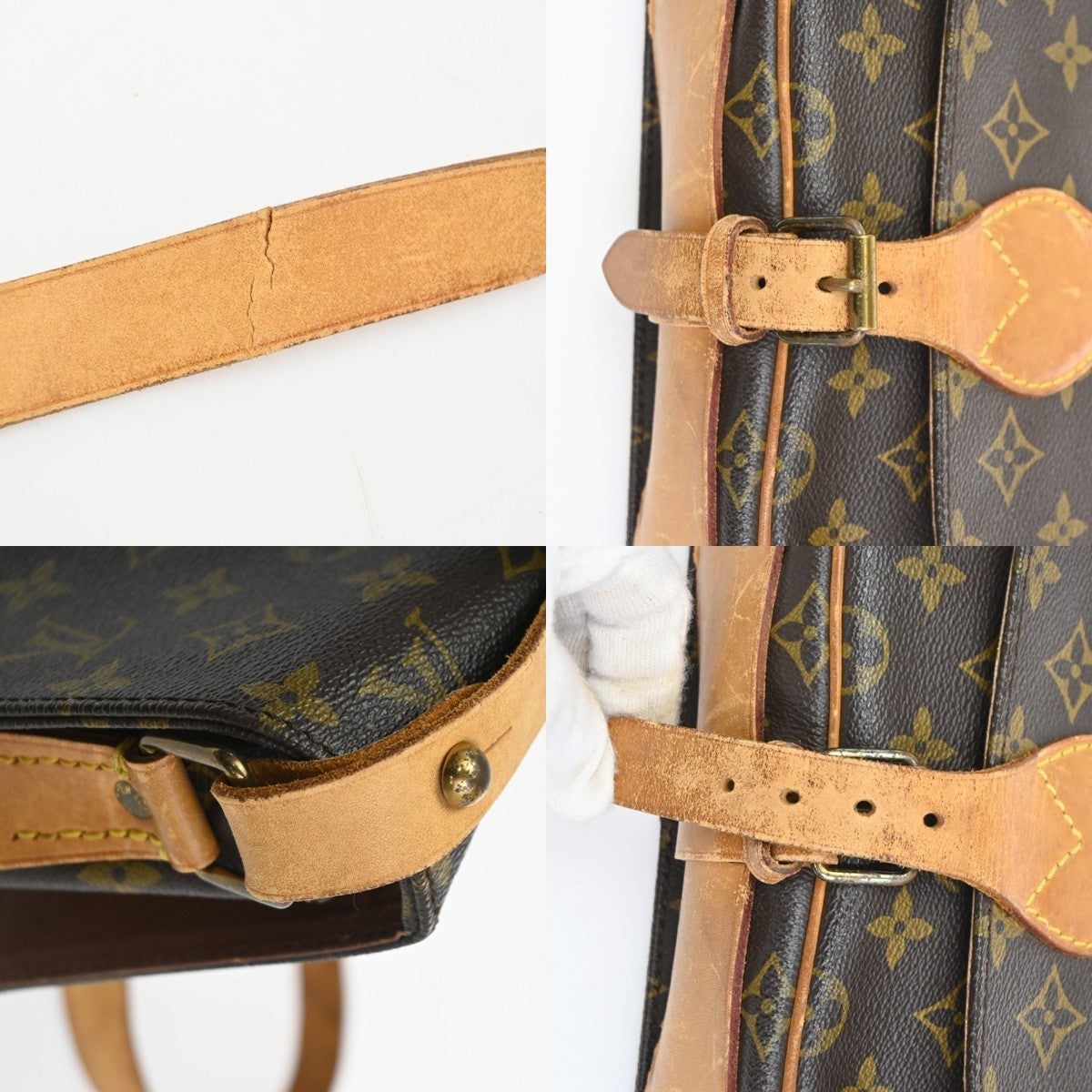 LOUIS VUITTON Cartouchiere MM Shoulder Bag Monogram Leather Brown M51253 86TA531