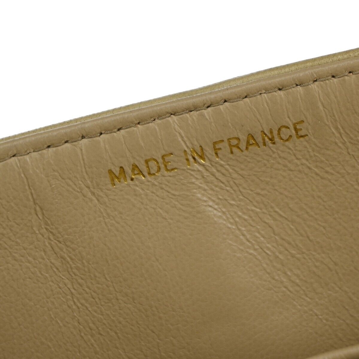 CHANEL CC Matelasse 25 Double Flap Chain Shoulder Bag Leather Beige GHW 381RJ843