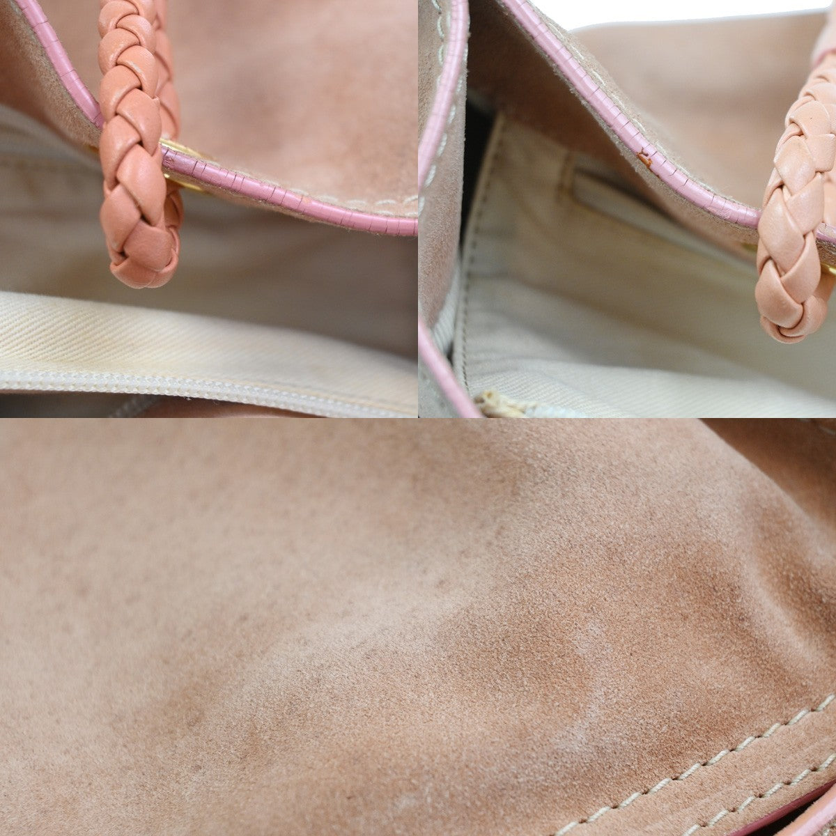 LOEWE Logo Crown Tote Shoulder Hand Bag Suede Skin Leather Pink GHW 72CA703