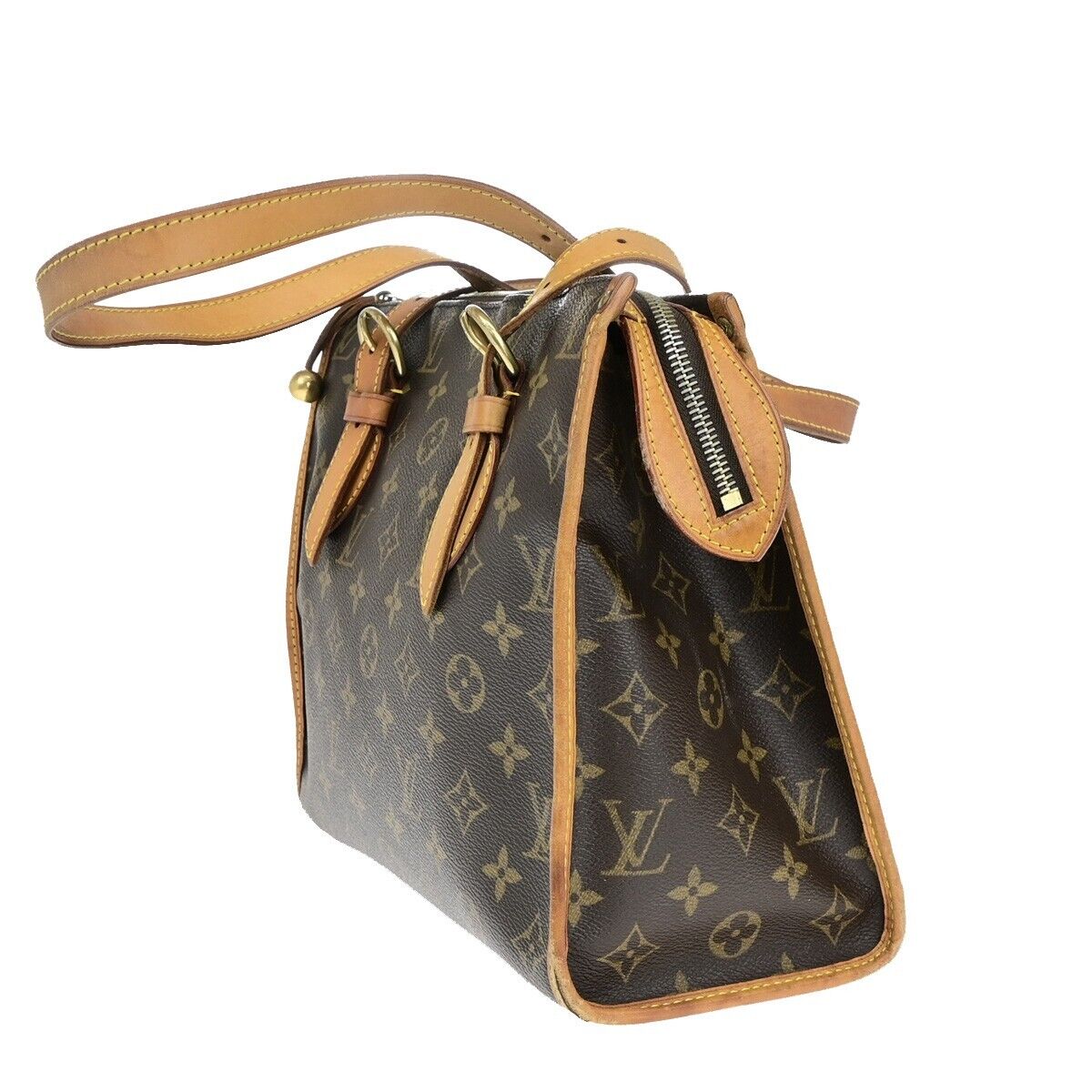LOUIS VUITTON Popincourt Haut Shoulder Bag Monogram Leather Brown M40007 80EB688