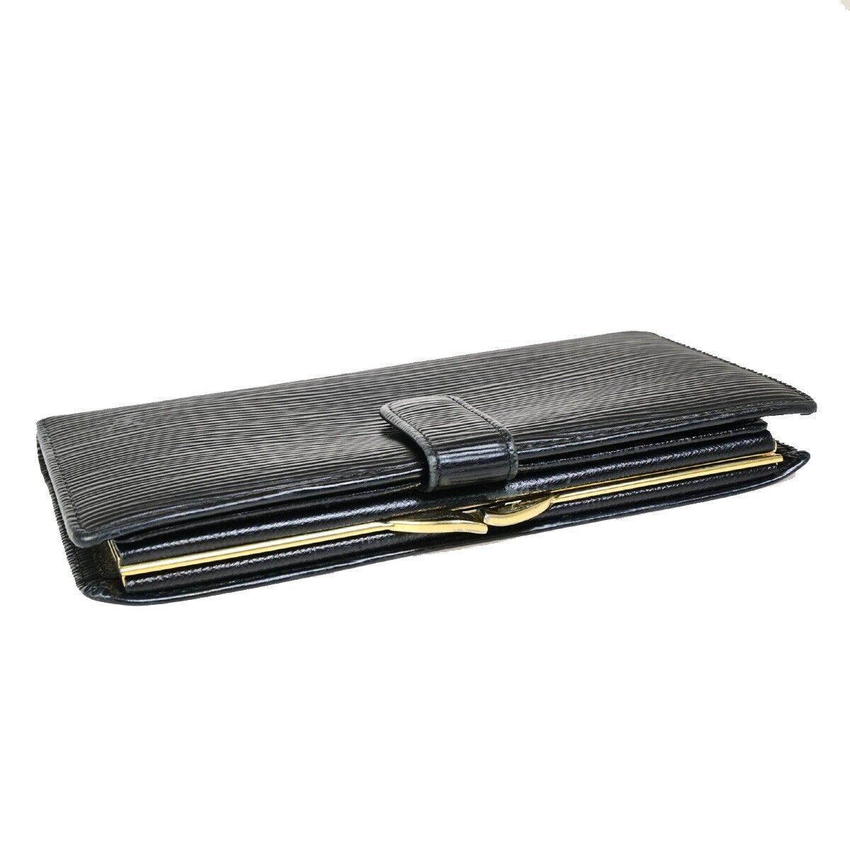LOUIS VUITTON Portefeuille Viennois Long Wallet Epi Leather Black M63242 05FB089