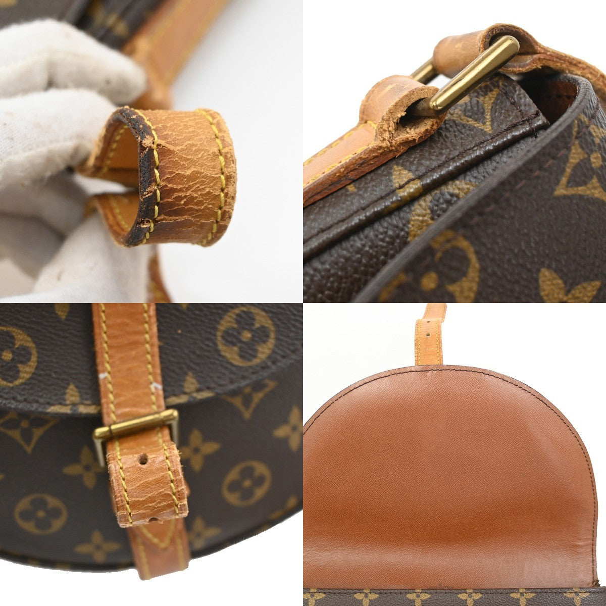 LOUIS VUITTON Chantilly GM Shoulder Bag Monogram Leather Brown M51232 34PA058
