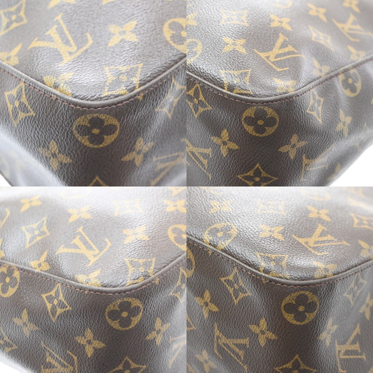 LOUIS VUITTON Logo Looping GM Shoulder Bag Monogram Leather USA M51145 85YJ277