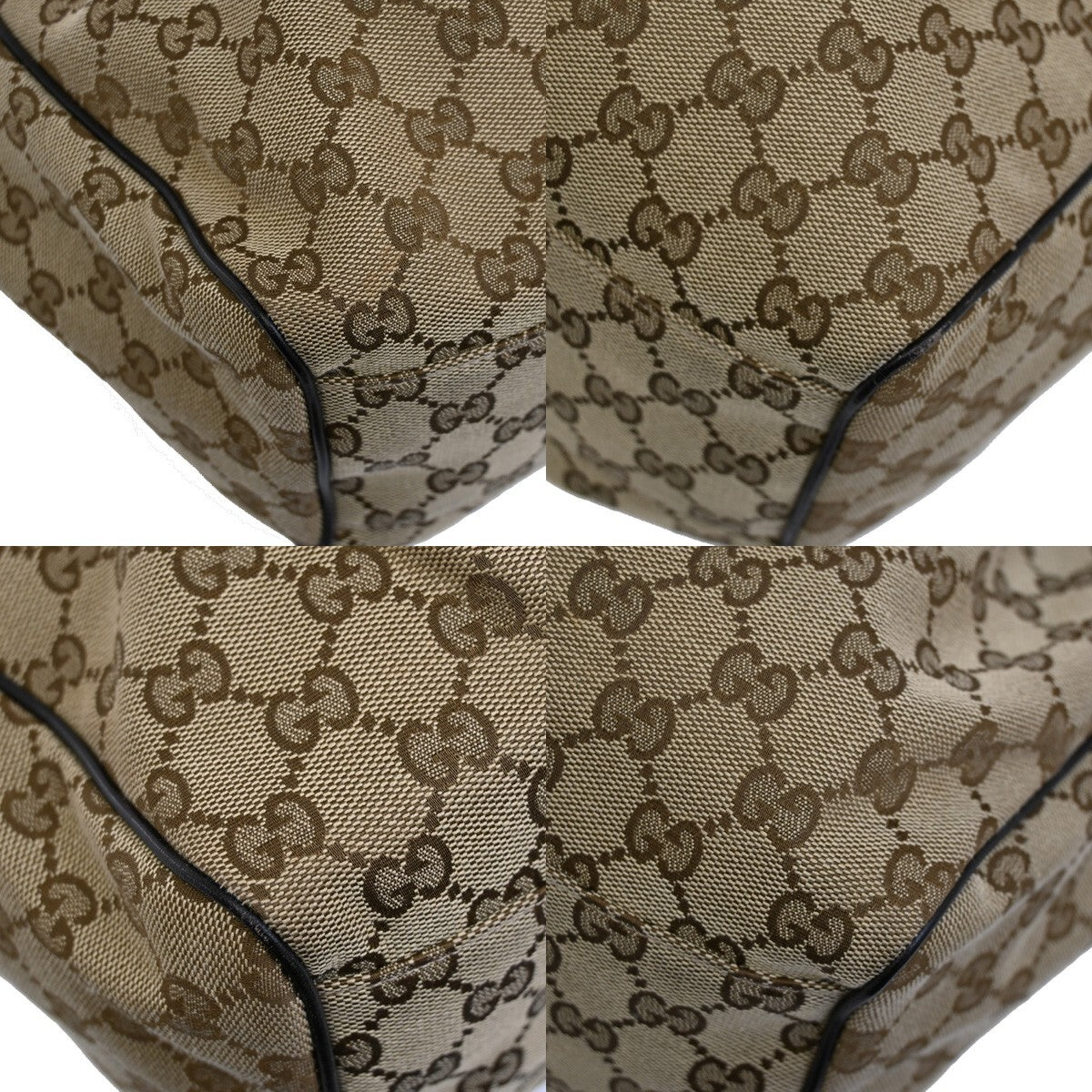 GUCCI Logo GG Diamante Sukey Shoulder Bag Charm Canvas Leather Brown 76FB714