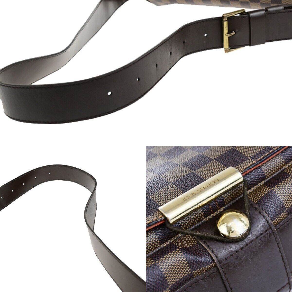 LOUIS VUITTON Bastille Shoulder Bag Damier Ebene Leather Brown N45258 70ED030