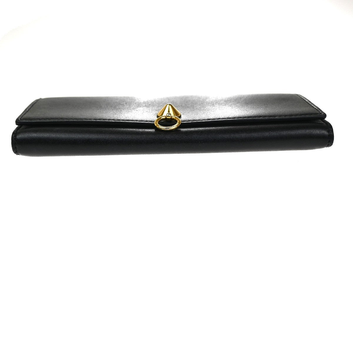FENDI By The Way Logo Bifold Long Wallet Leather Black GHW Italy 63KD005
