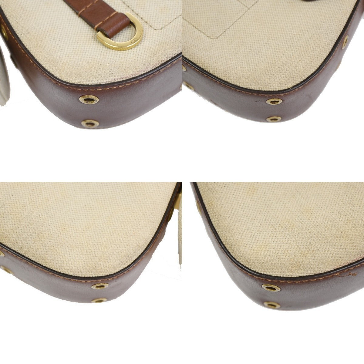 CHRISTIAN DIOR Columbus Flap Shoulder Bag Canvas Leather Beige GHW Italy 51RL926