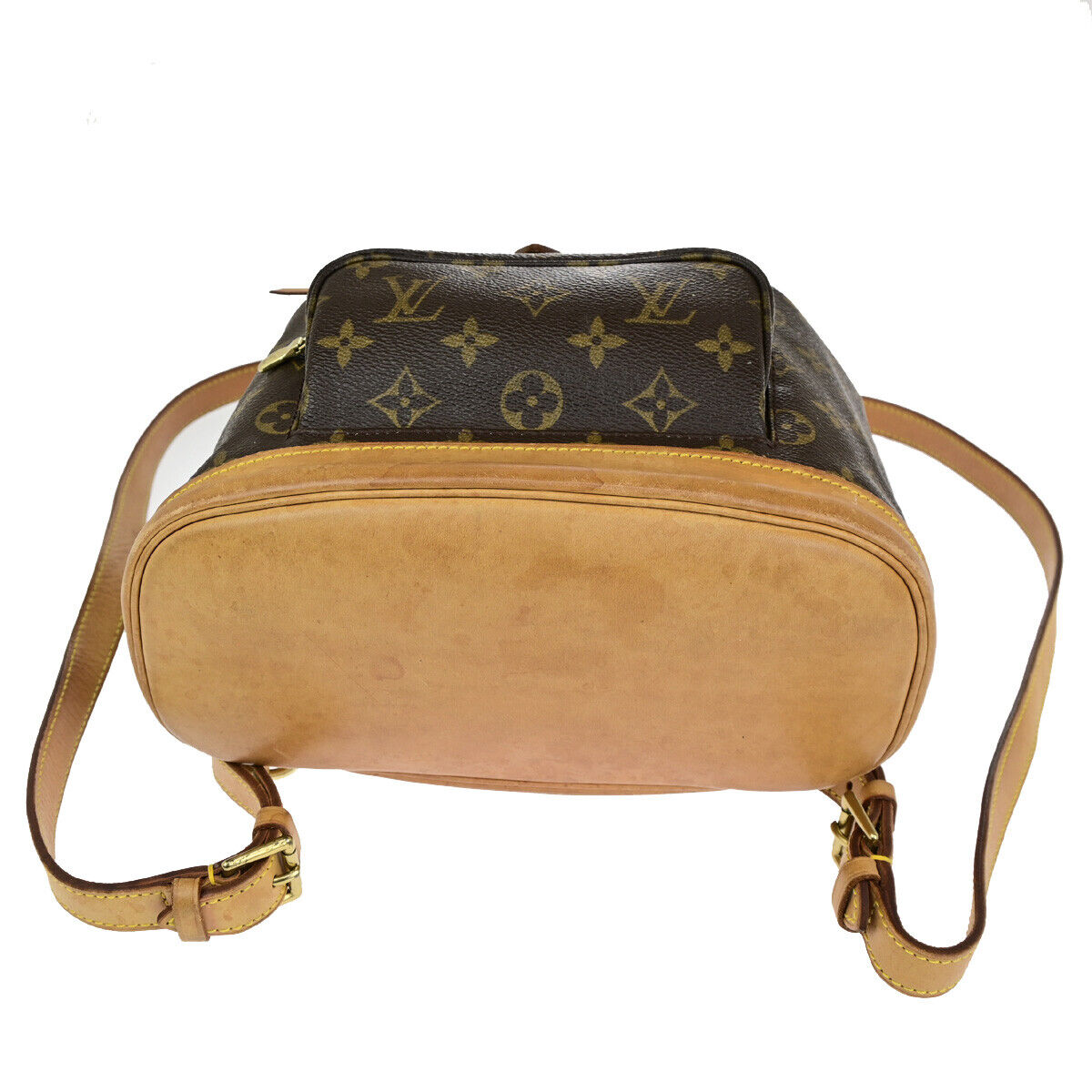 LOUIS VUITTON Montsouris MM Backpack Bag Monogram Leather Brown M51136 18YG771