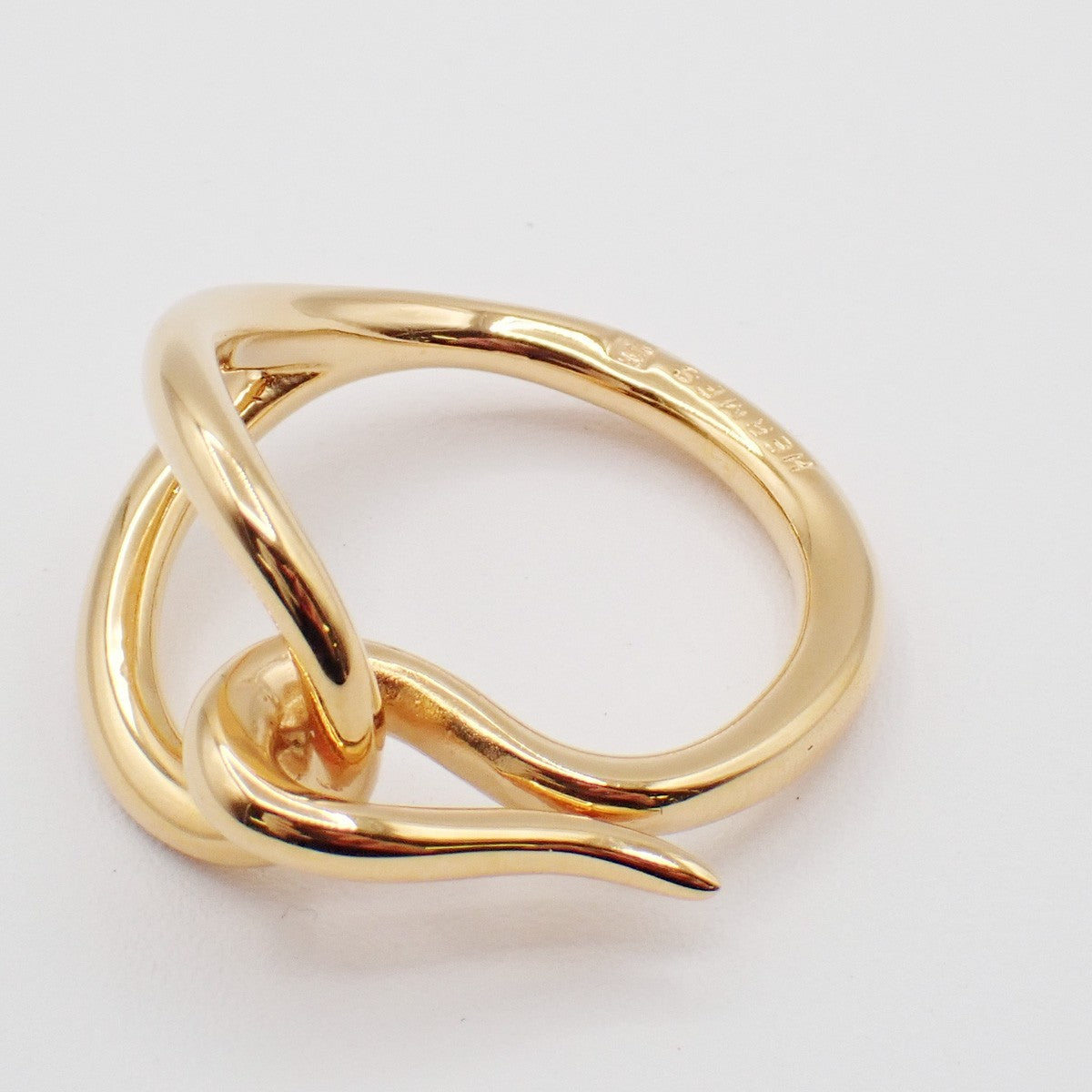 HERMES Logo Jumbo Scarf Ring Gold Accessories 04RL859