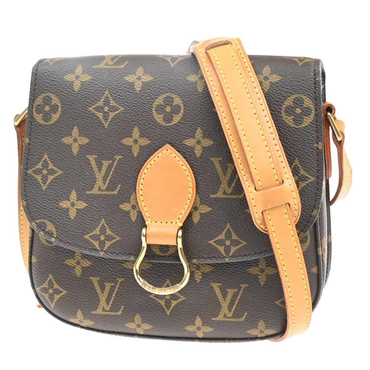 LOUIS VUITTON Saint Cloud MM Shoulder Bag Monogram Leather Brown M51243 73YH943
