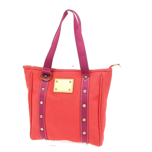 6.Live LOUIS VUITTON Cabas MM Shoulder Bag Antigua Canvas Leather M40034 32ZA237