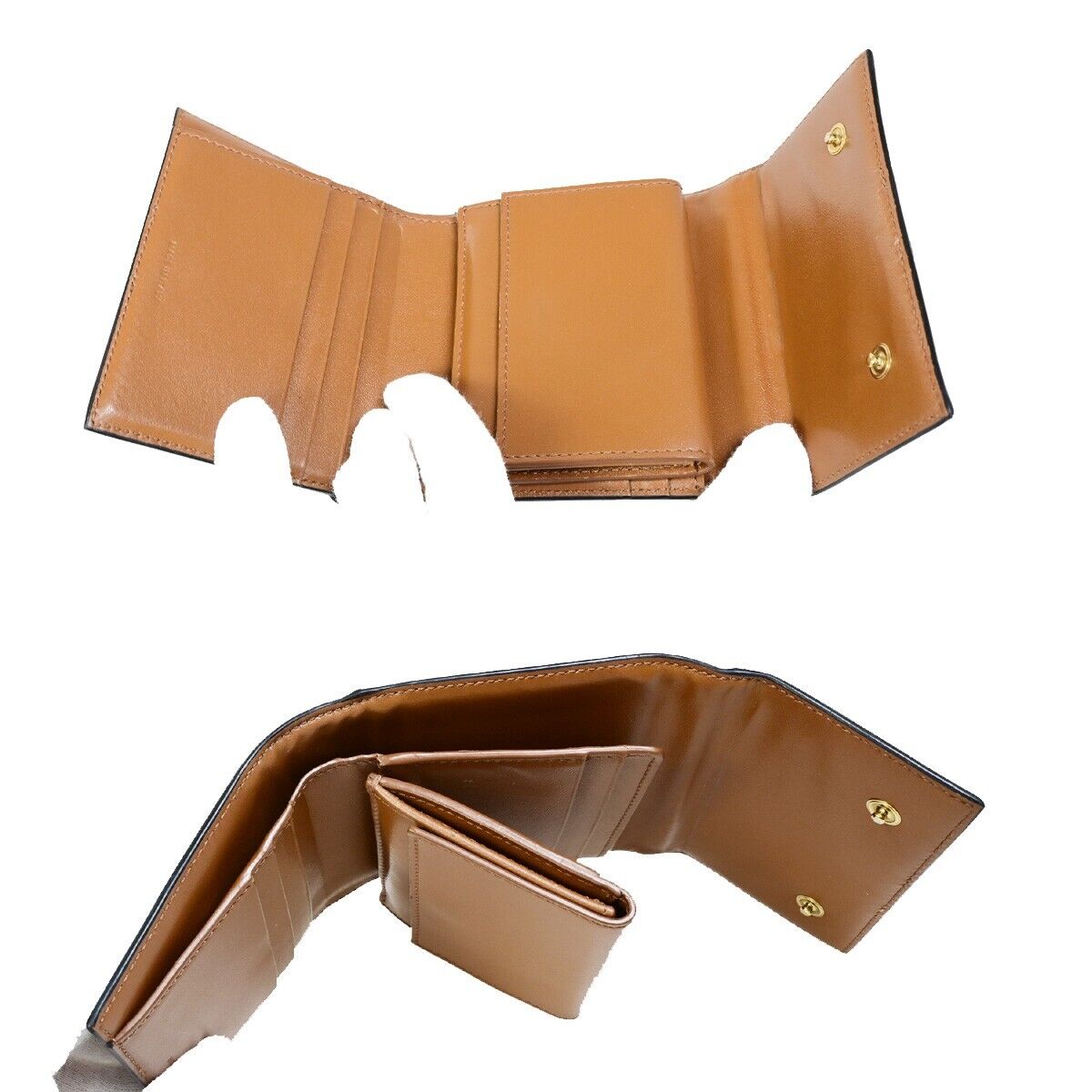 CELINE Logo Macadam Pattern Bifold Wallet PVC Leather Brown Italy 68FB093