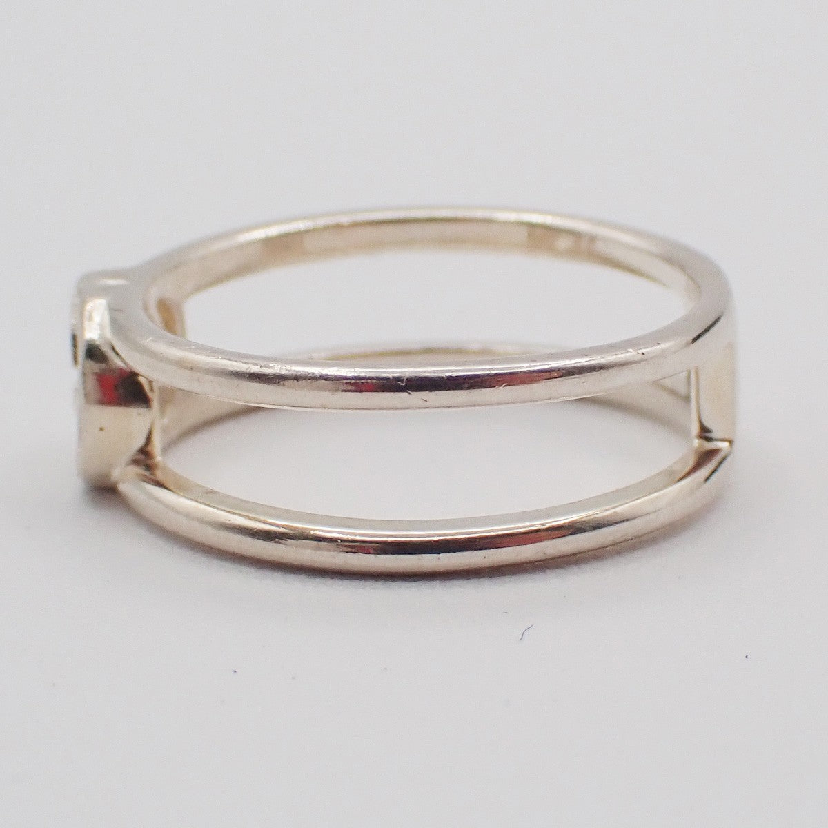 GUCCI Interlocking G Logo Ring Silver 925 Size JP14 US7 Italy Accessory 60KC874