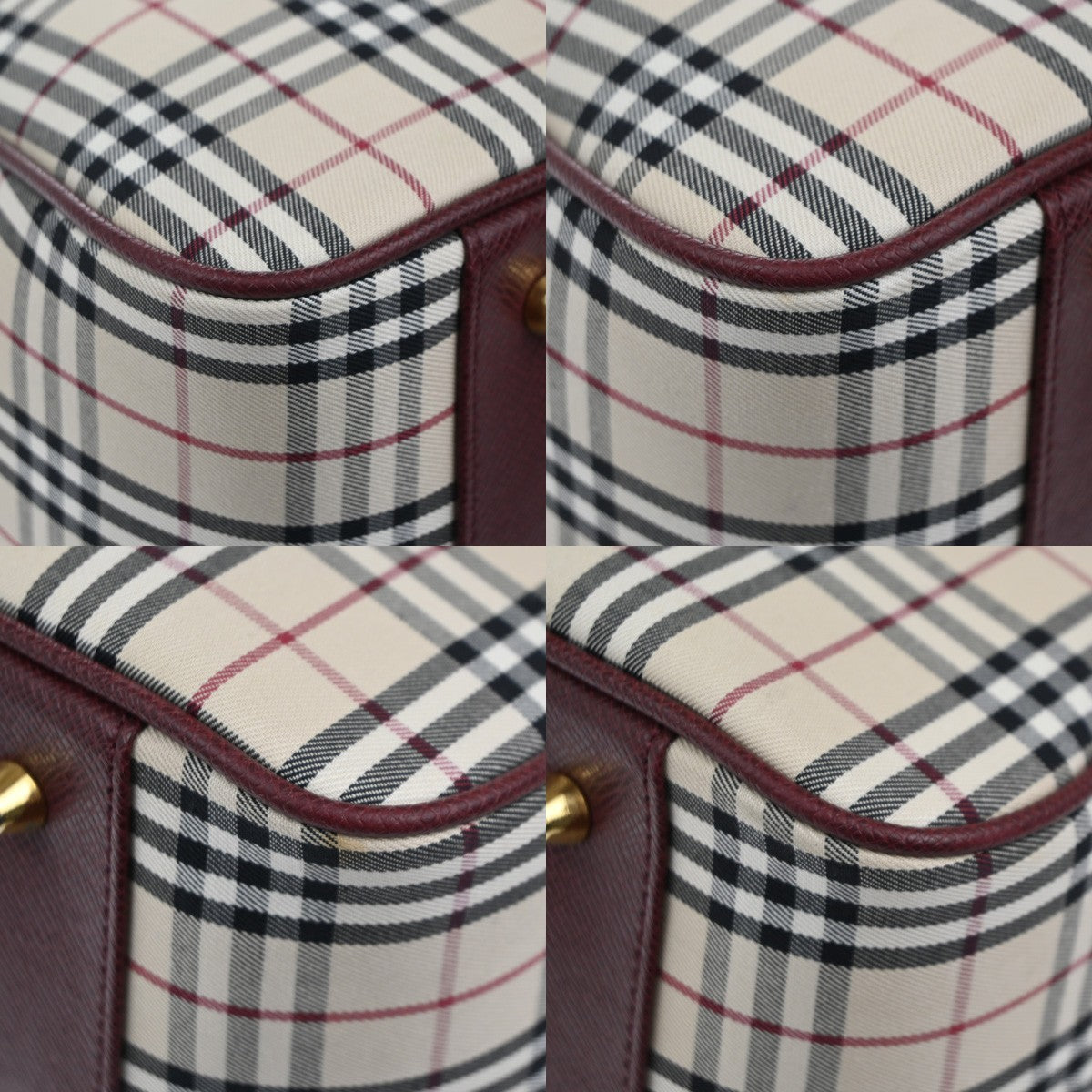 BURBERRY Nova Check Pattern 2way Shoulder Hand Bag Canvas Leather BE RD 75RL822