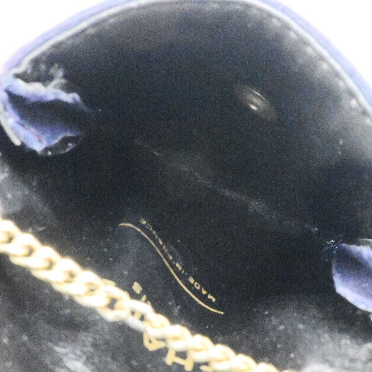 CHANEL Micro Matelasse Pouch Bag Canvas Leather Navy Blue GHW Accessory 73KA444