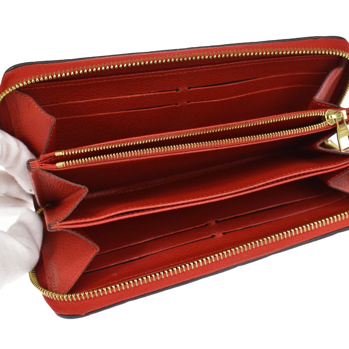 LOUIS VUITTON Zippy Wallet Monogram Empreinte Leather Scarlet M63691 87GA838