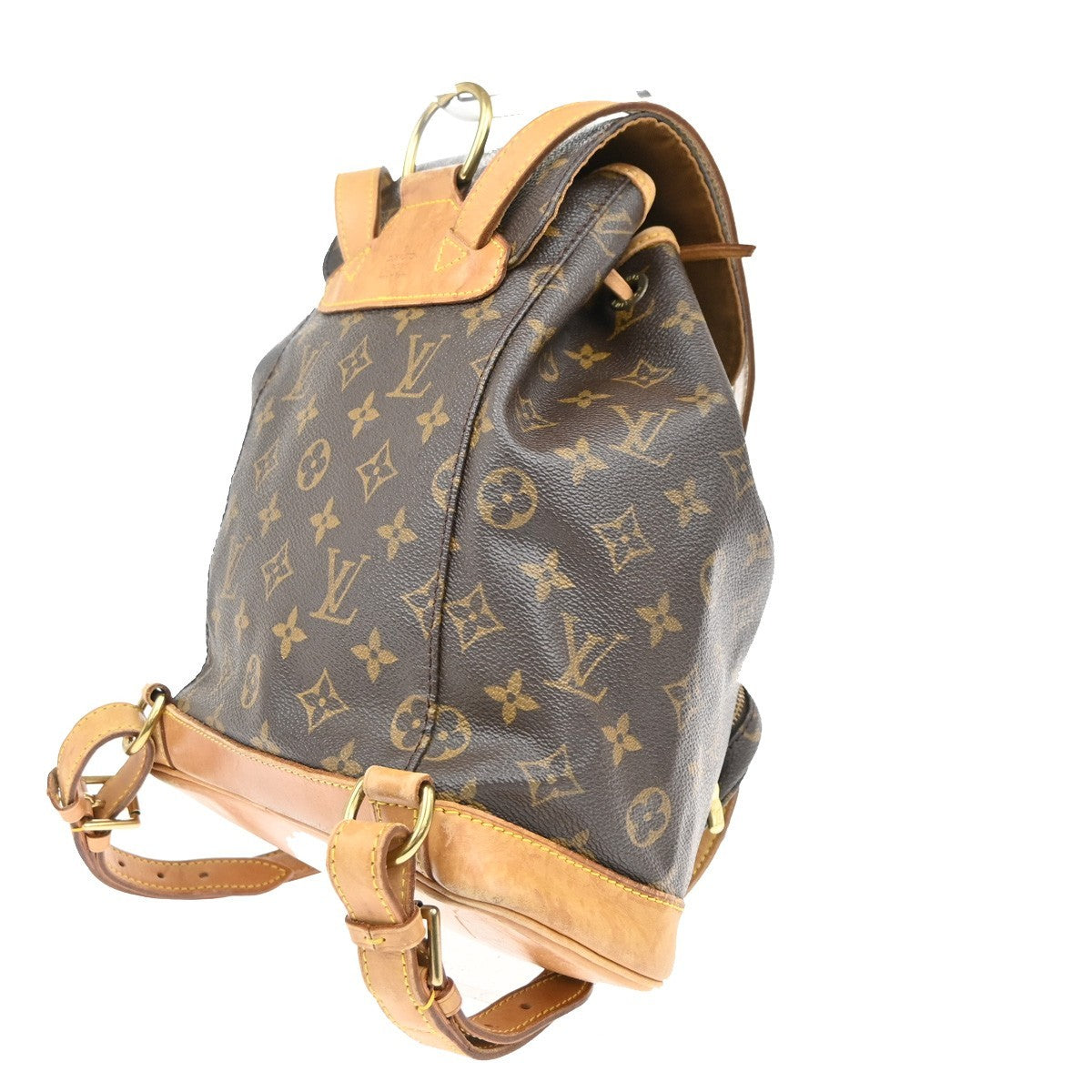 LOUIS VUITTON Montsouris MM Backpack Bag Monogram Leather Brown M51136 90MA414