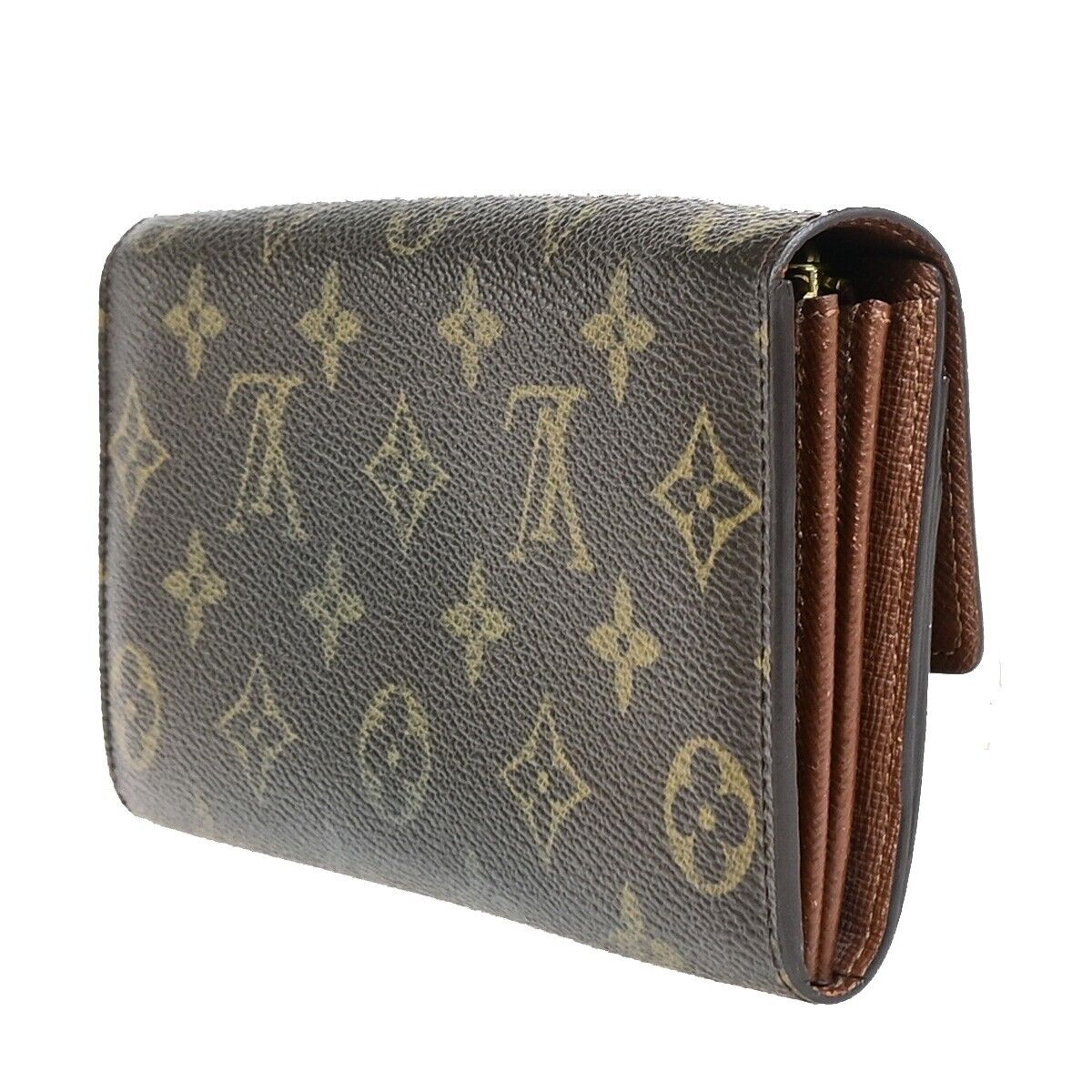 LOUIS VUITTON Logo Portefeuille Sarah Long Wallet Monogram Brown M61734 05EB463
