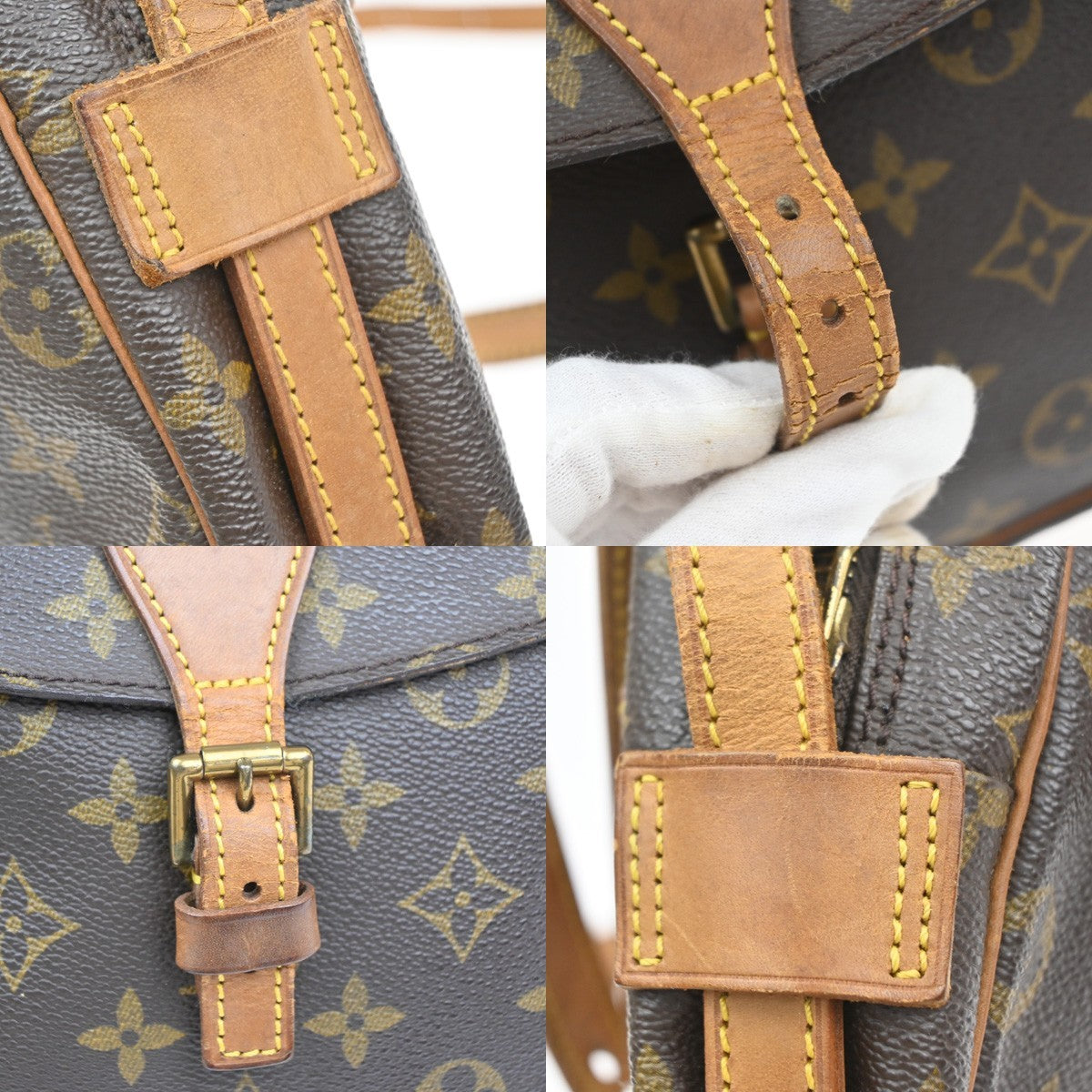LOUIS VUITTON Jeune Fille MM Shoulder Bag Monogram Leather Brown M51226 36MA566