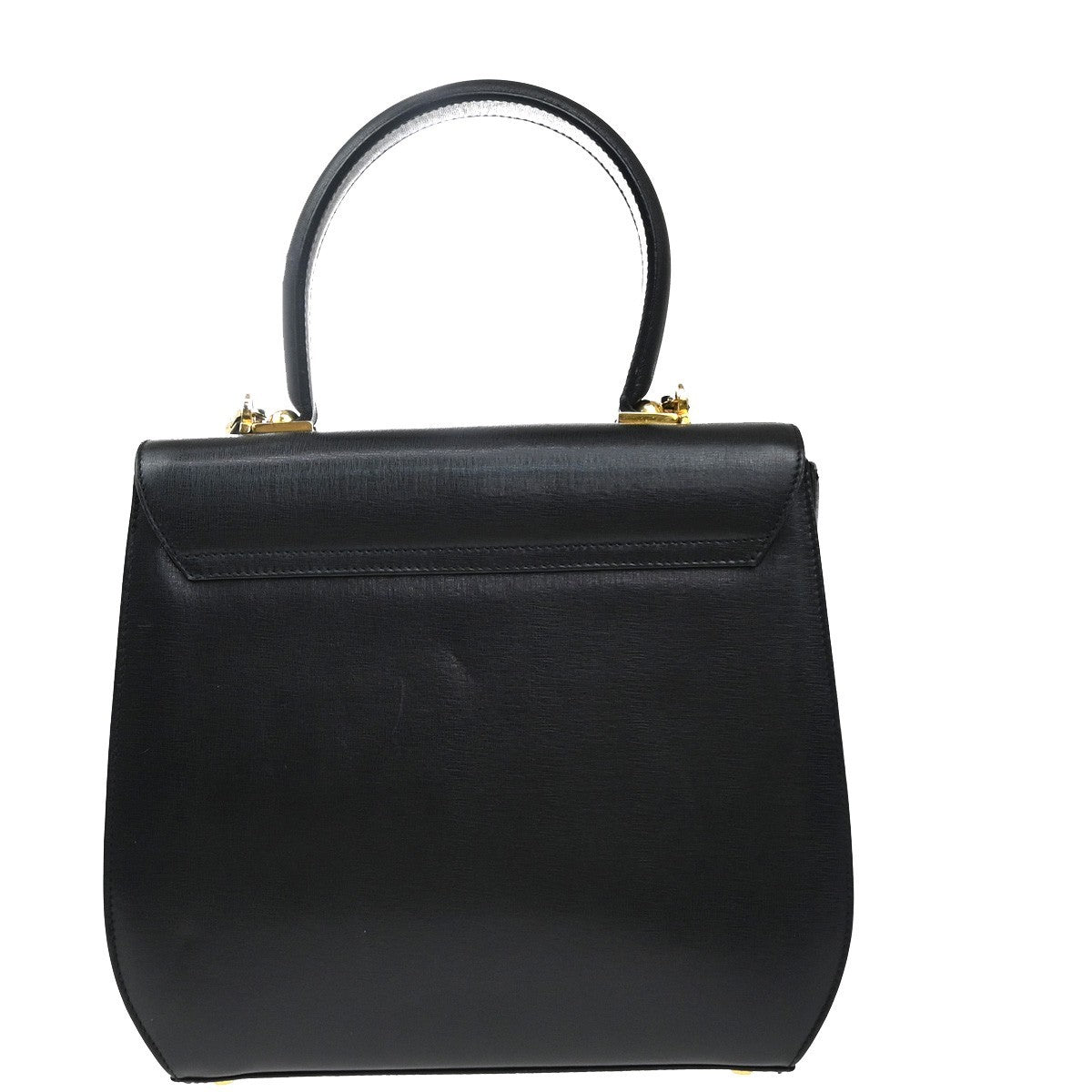 SALVATORE FERRAGAMO Gancini 2Way Shoulder Hand Bag Leather Black GHW 68KP367