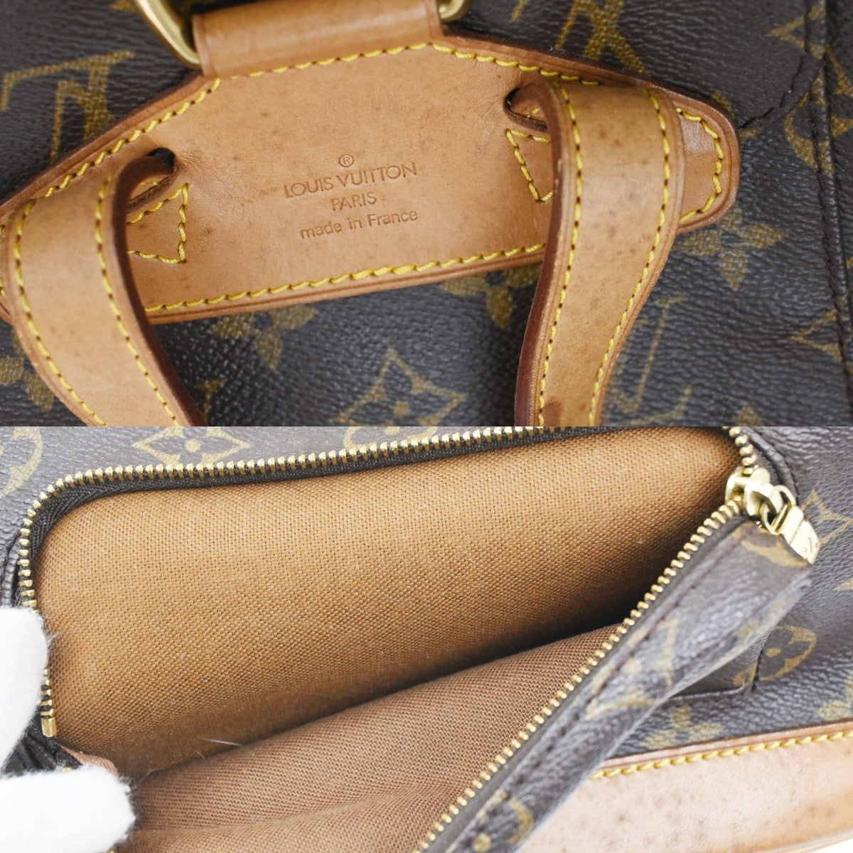 LOUIS VUITTON Montsouris MM Backpack Bag Monogram Leather Brown M51136 15CA596
