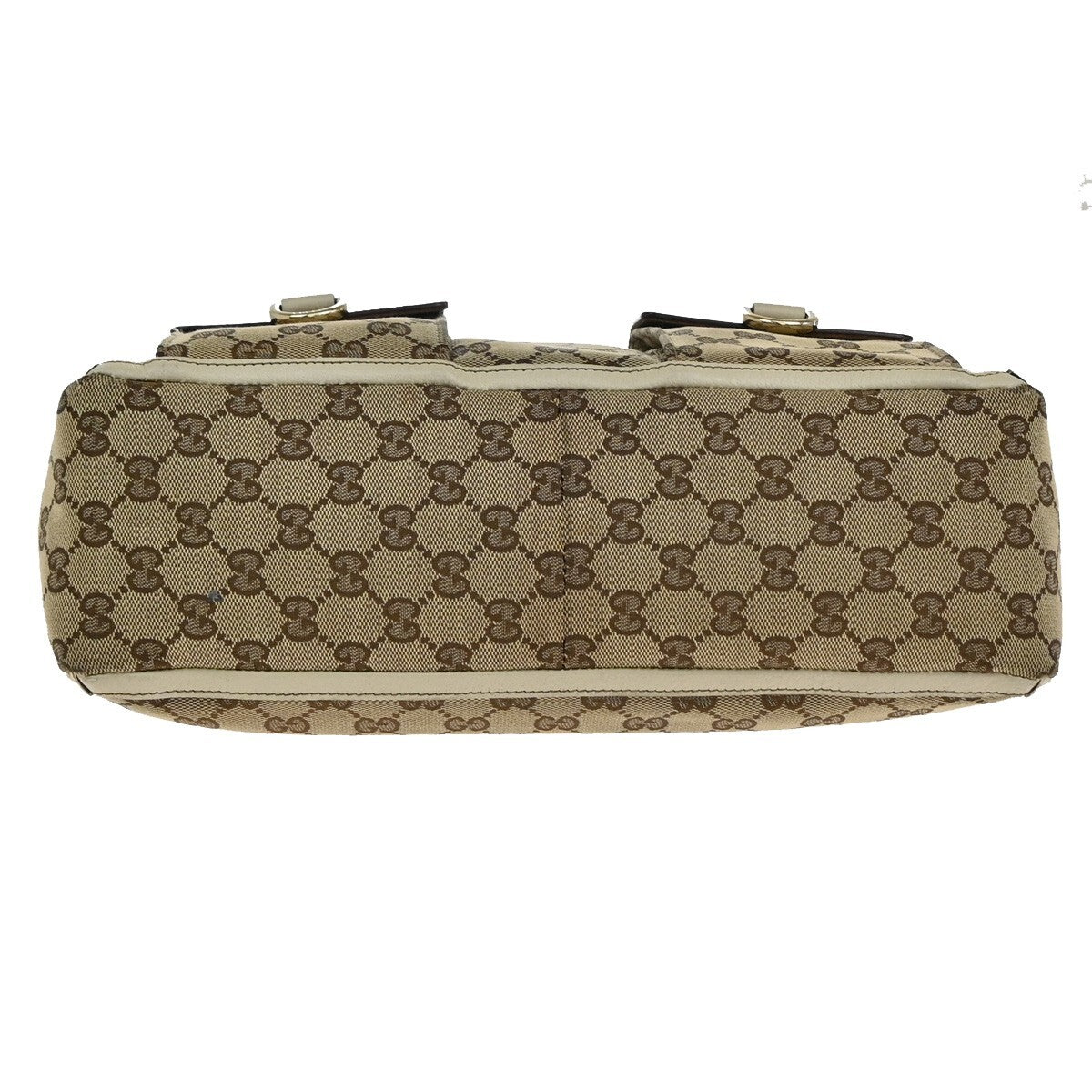 GUCCI Logo GG pattern Shoulder Tote Bag Canvas Leather Brown Beige Italy 85FB560